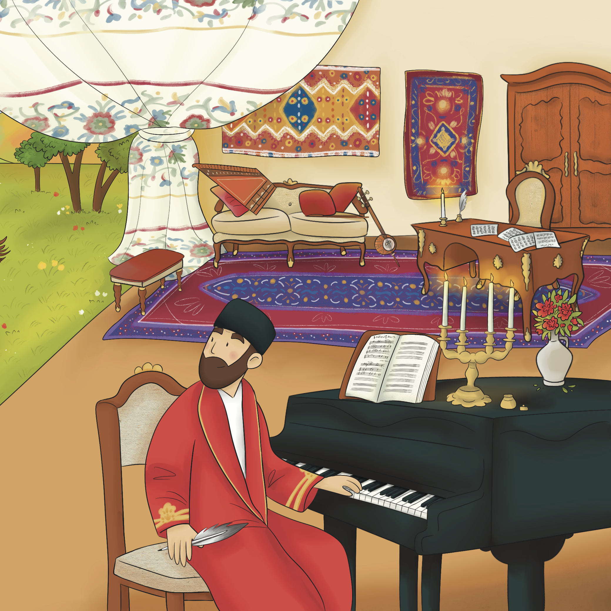 illustration jeunesse style Histoire et découverte