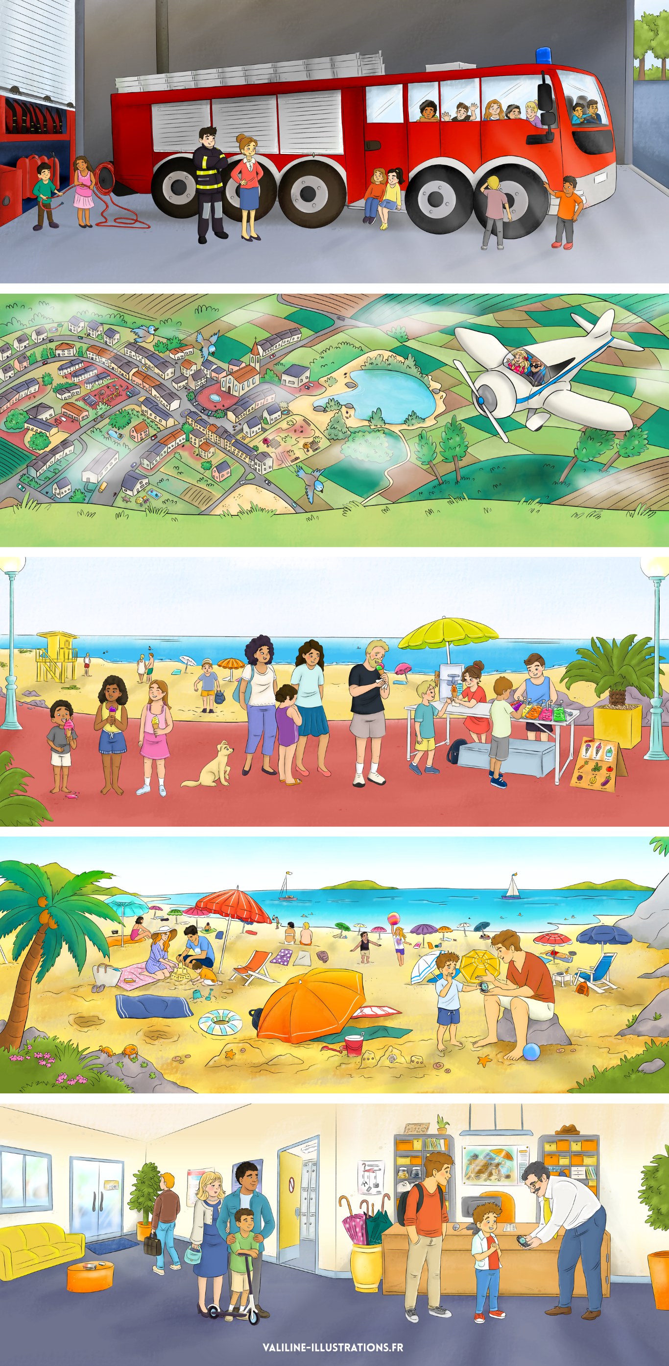 illustrations style rétro cartoon 